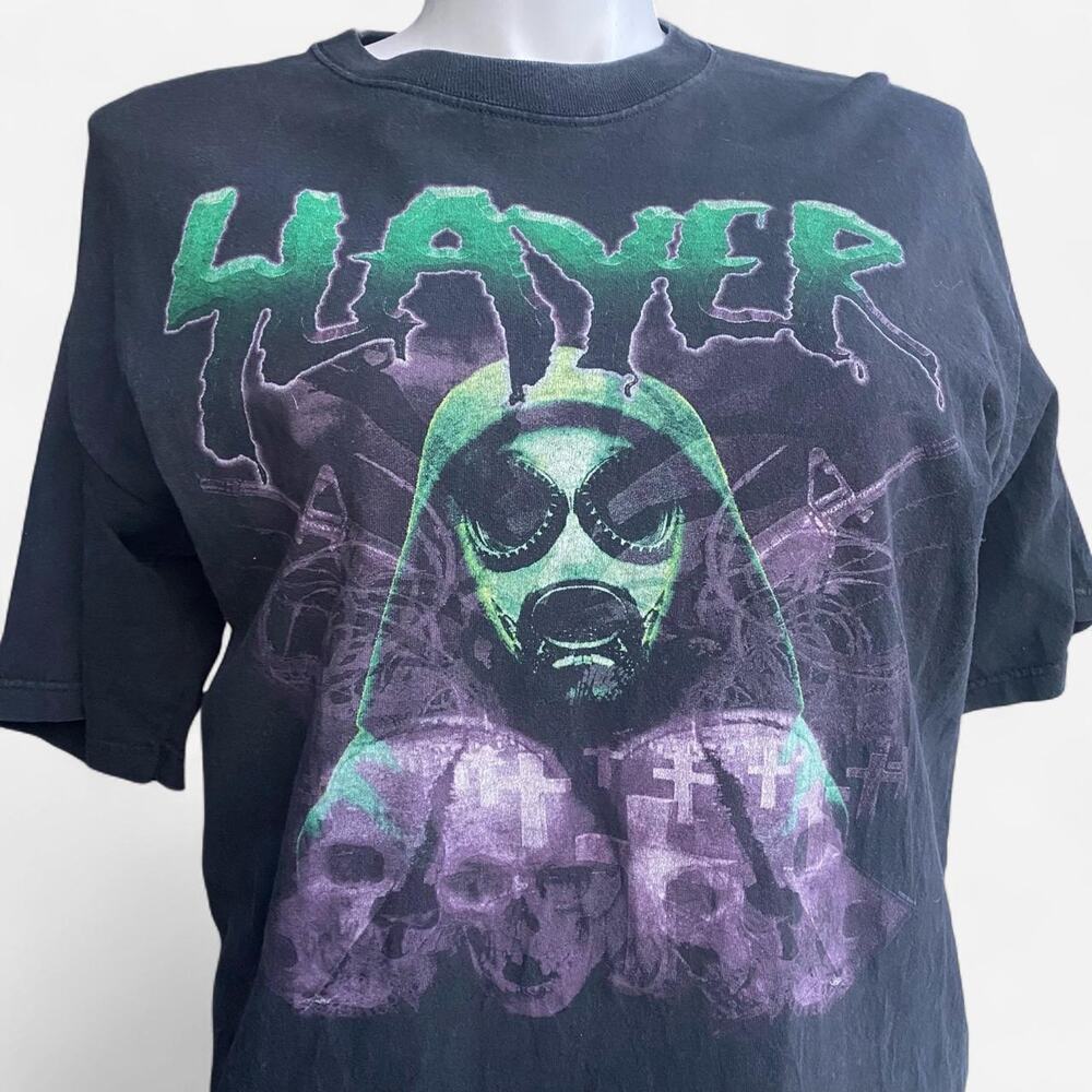 Vintage 90s Slayer 1999 Chemical Warfare Tour Concert Rock Thrash T Shirt XL - Picture 2 of 5